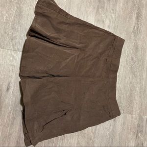 Brown corduroy pleated mini skirt